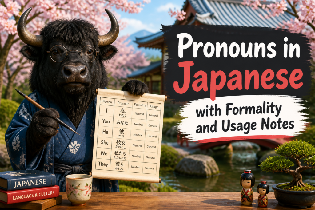Japanese pronouns chart