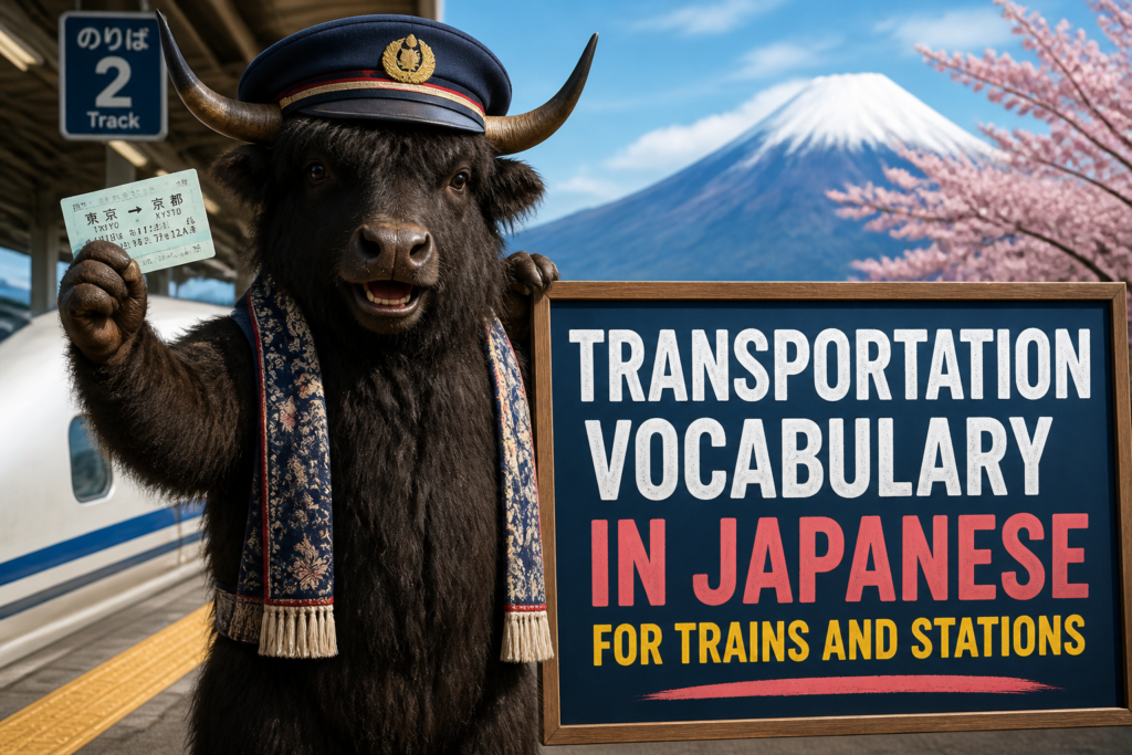 Japanese transportation vocabulary chart