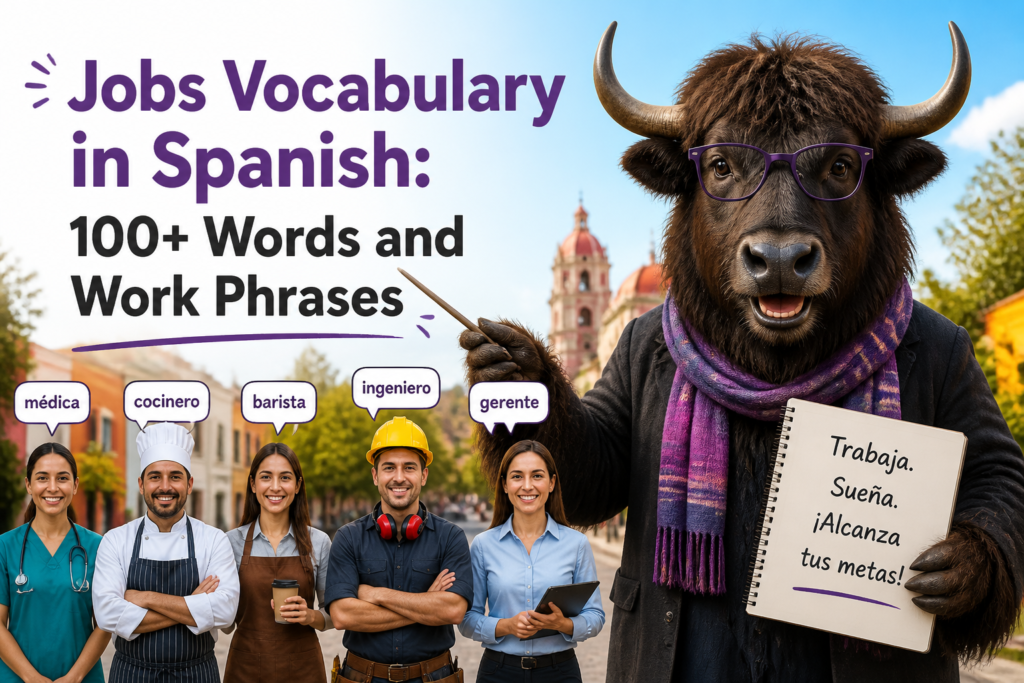 Workers and professions labeled in Spanish