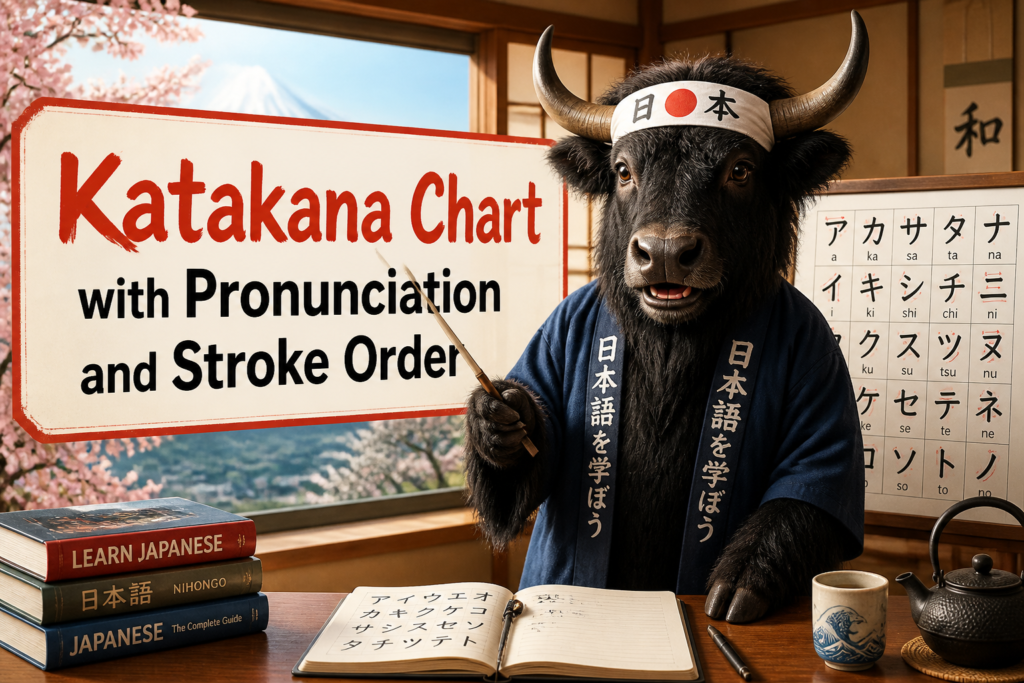 Japanese katakana chart