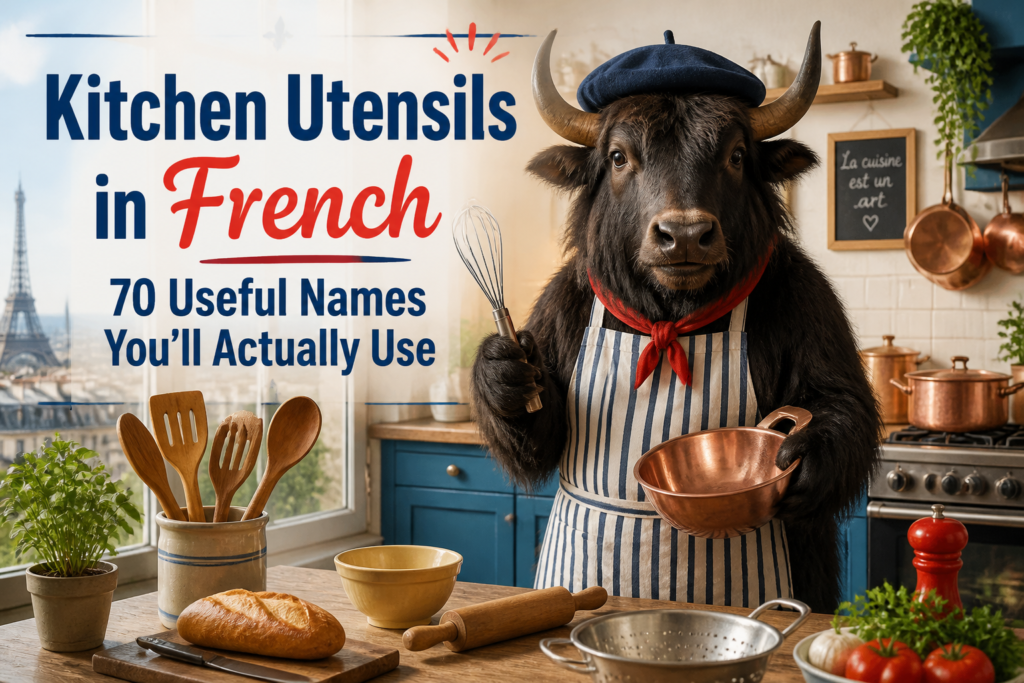 Kitchen utensils in French
