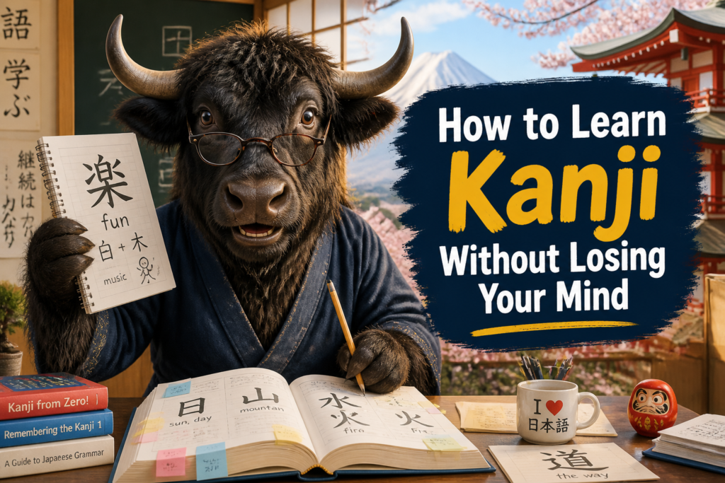Kanji study notes with radicals