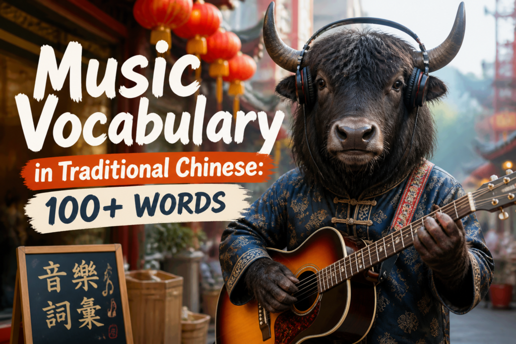 Music vocabulary in Traditional Chinese with beginner words
