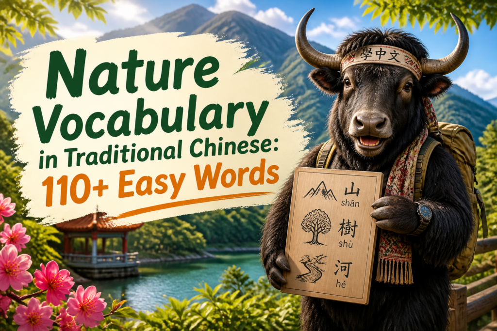 Nature vocabulary in Traditional Chinese for beginners
