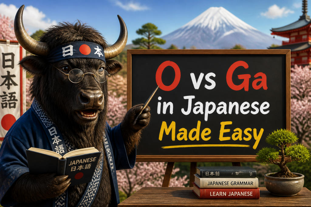 O versus ga Japanese particles