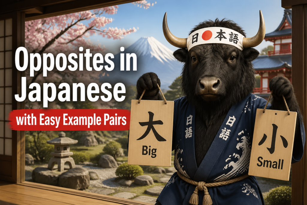 Japanese opposites vocabulary chart
