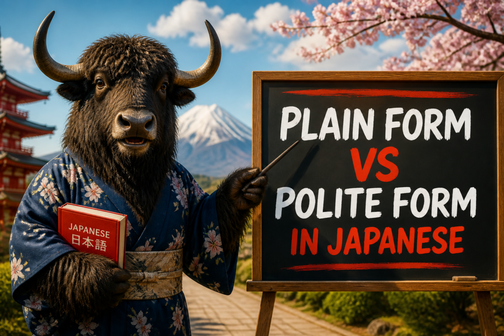 Plain versus polite Japanese forms