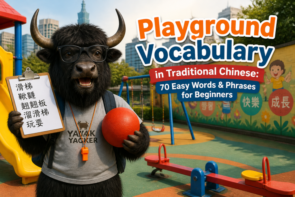 Playground vocabulary in Traditional Chinese for beginners