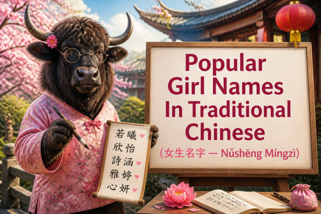 Popular girl names in Traditional Chinese with meanings