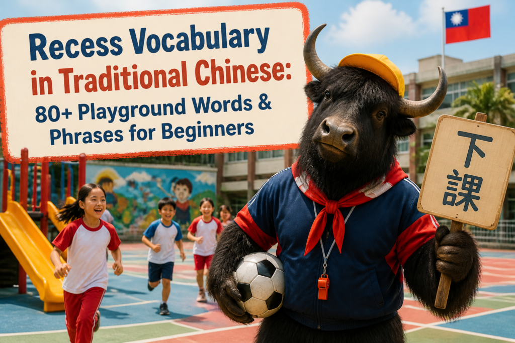 Recess vocabulary in Traditional Chinese for playground use