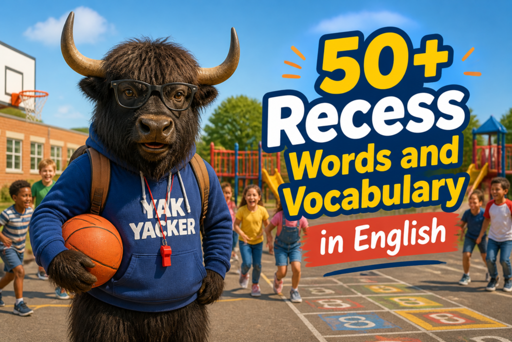 Recess vocabulary in English