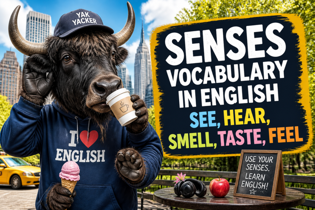 Senses vocabulary in English