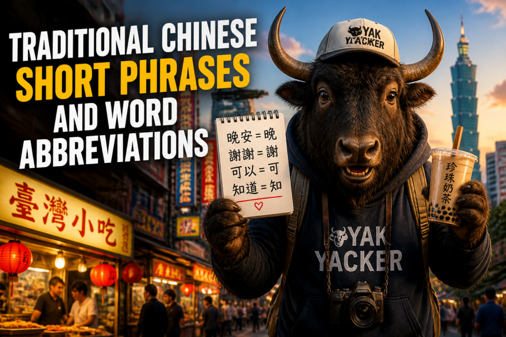 Short phrases and abbreviations in Traditional Chinese