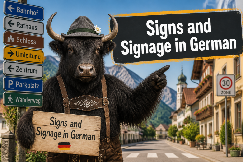 German signs and signage vocabulary