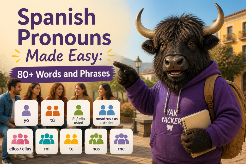 Spanish pronouns displayed with people icons