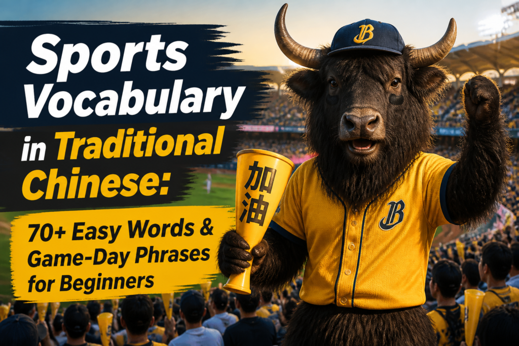 Sports vocabulary in Traditional Chinese for game day