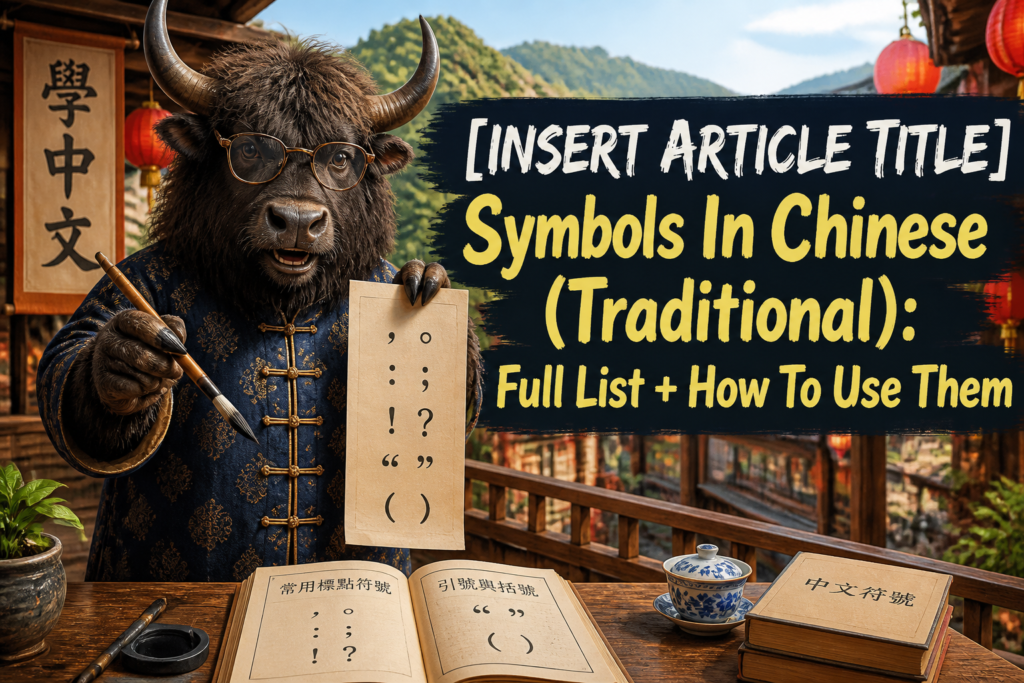 Common Chinese symbols and marks in Traditional Chinese