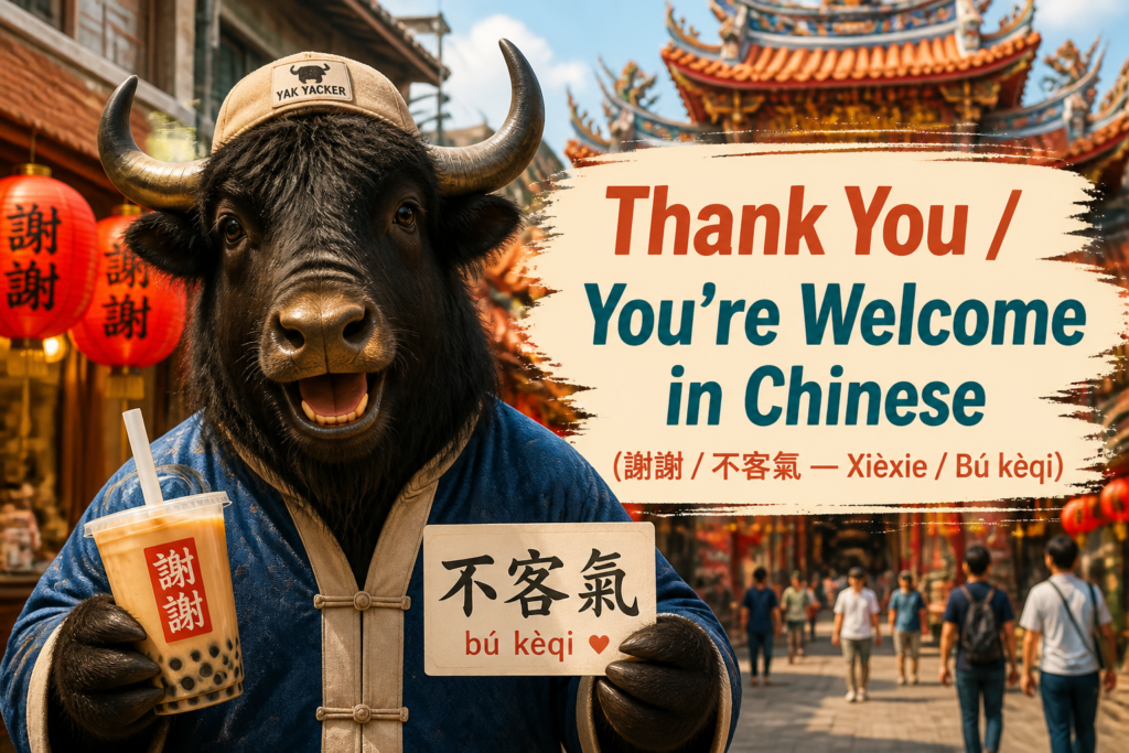 Thank you and you're welcome phrases in Traditional Chinese