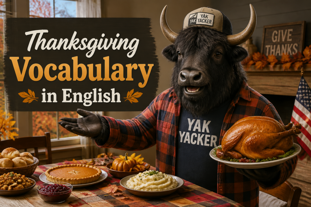Thanksgiving vocabulary in English