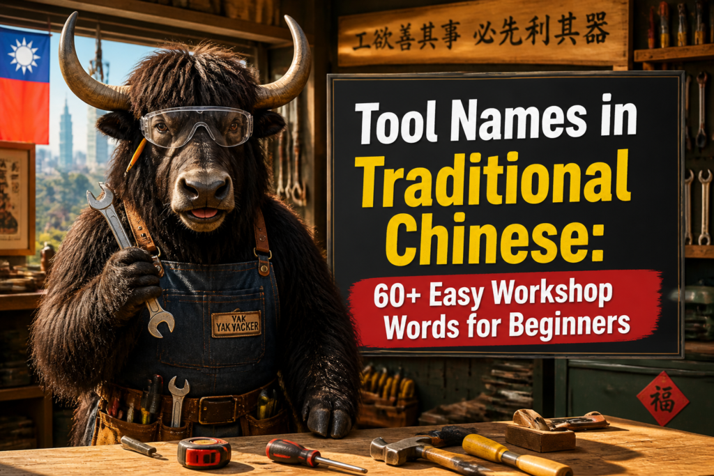 Tool names in Traditional Chinese for workshop use