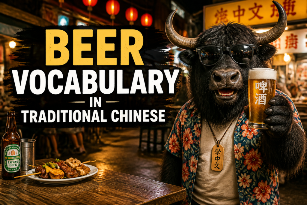 Beer vocabulary in Traditional Chinese for beginners
