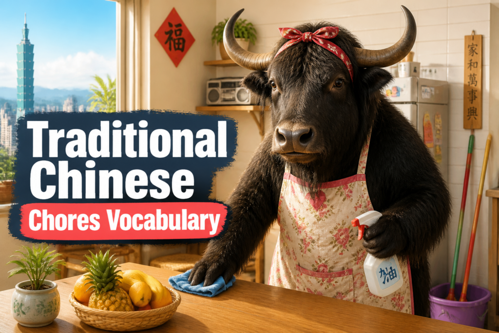 Chores vocabulary in Traditional Chinese