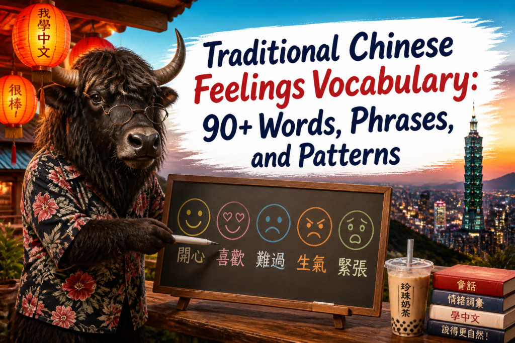 Feelings vocabulary in Traditional Chinese for beginners