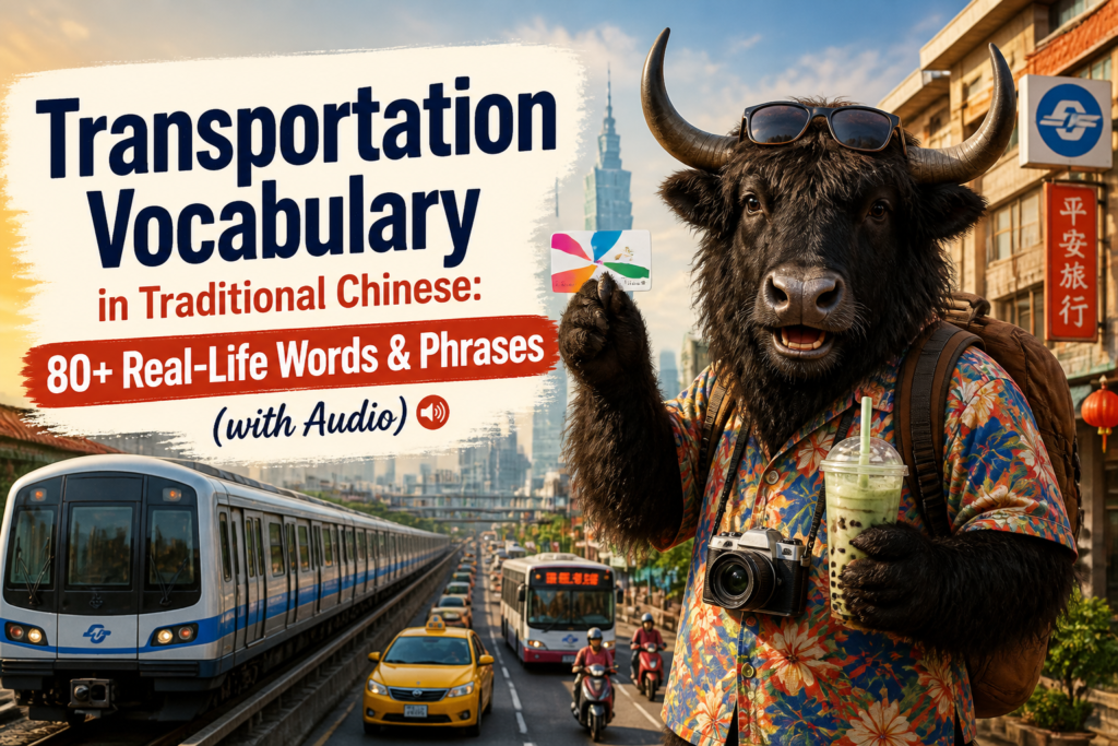 Transportation vocabulary in Traditional Chinese for travel