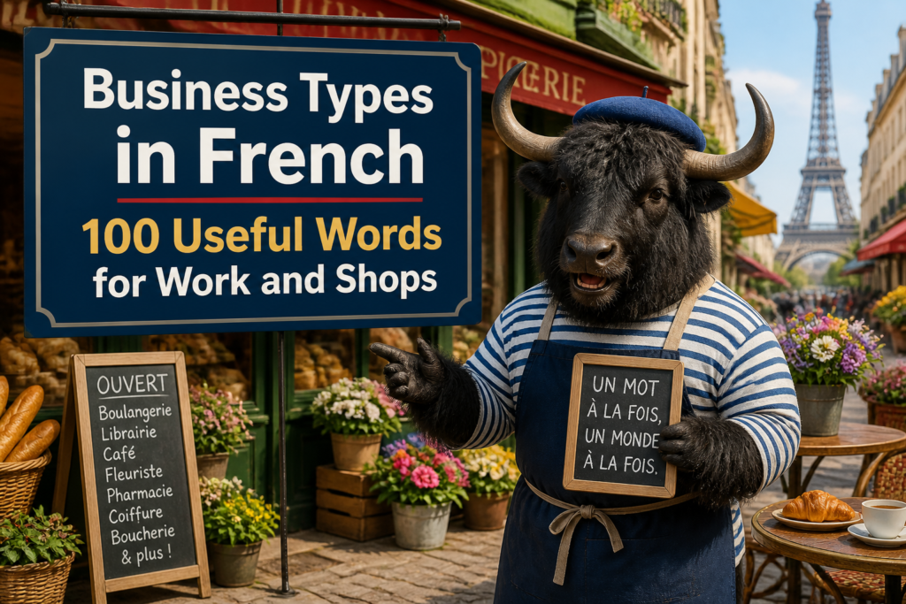 Types of businesses in French