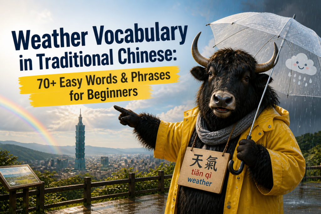 Weather vocabulary in Traditional Chinese for beginners