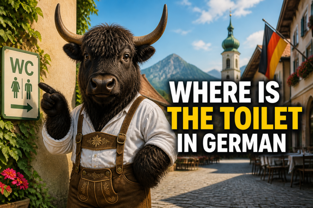 German phrase for asking where the toilet is