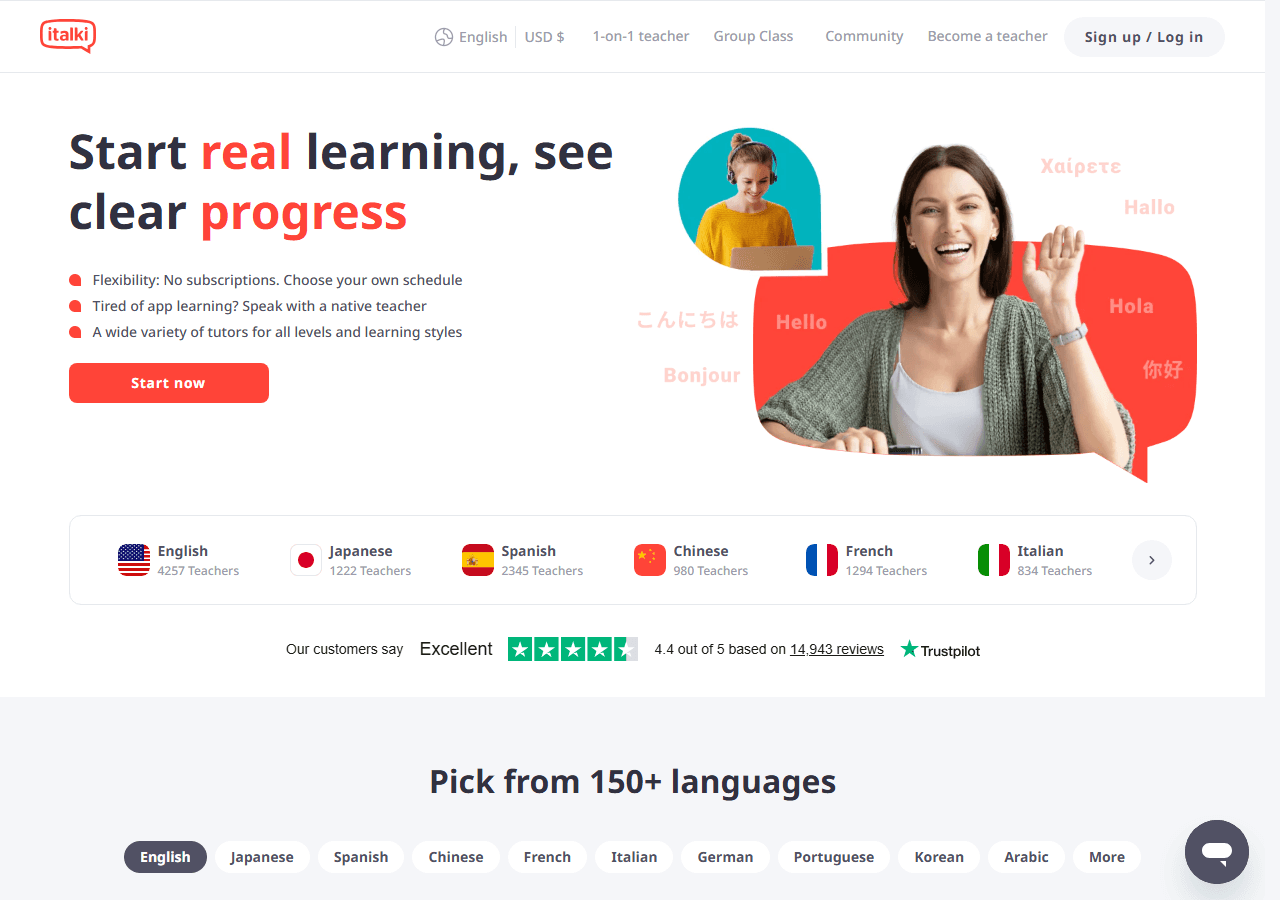 italki homepage for finding online language tutors, used in a how-to on working with an online tutor.