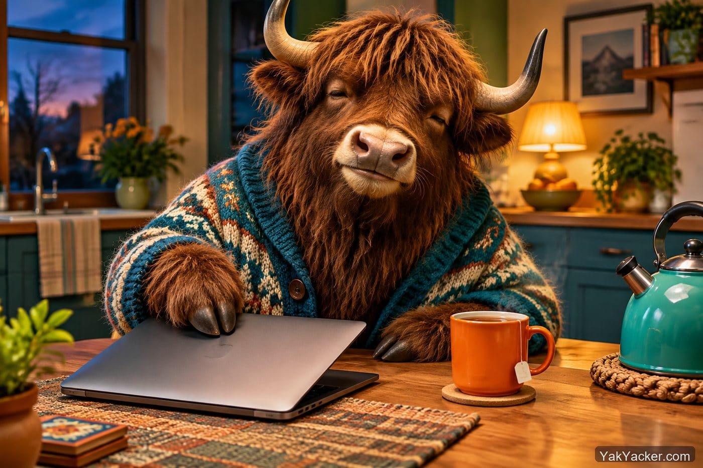 A yak looking pleased after a good online language lesson, used in a how-to on working with an online tutor.