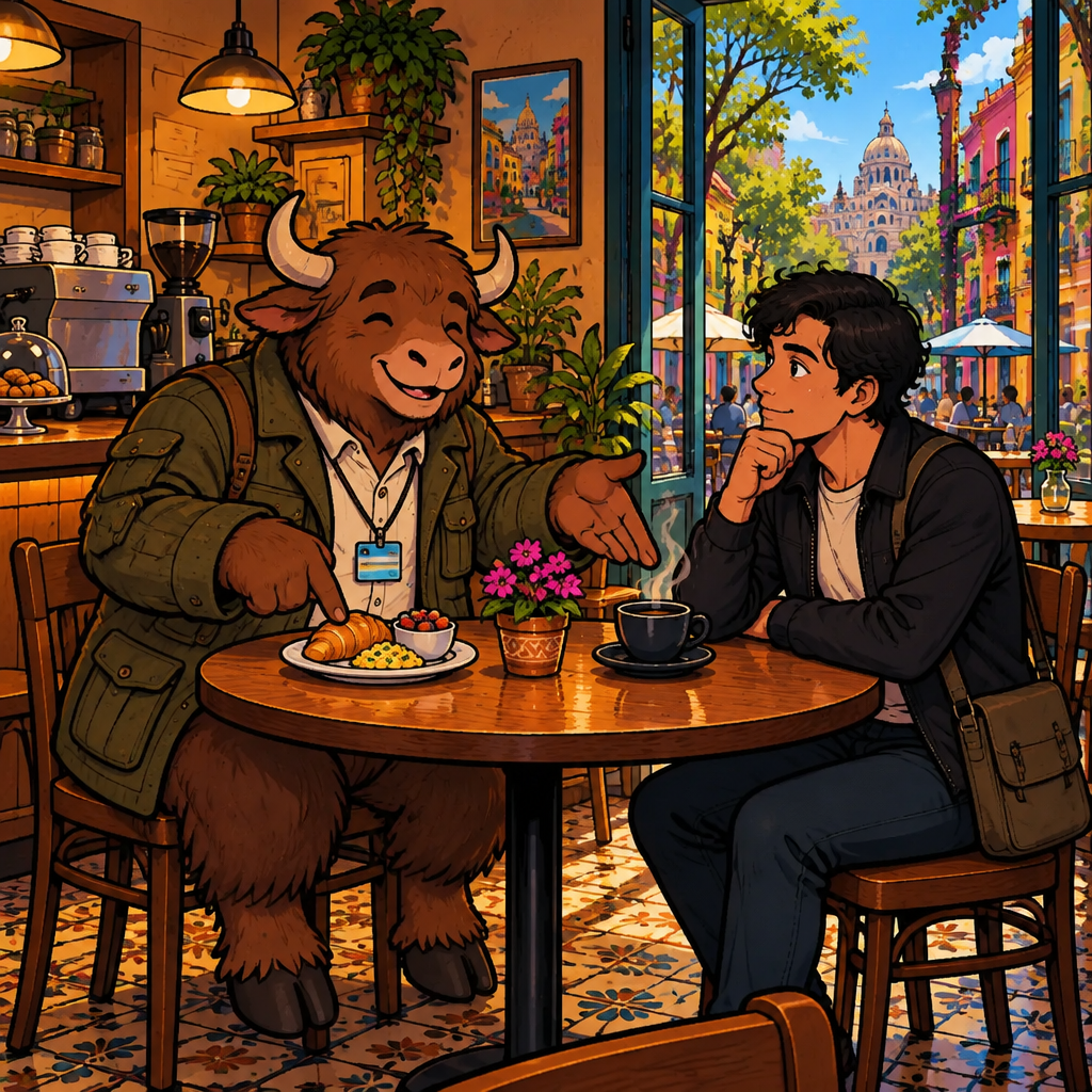 Yako asks Justin what he does before a pictured activity, while Justin considers the question.