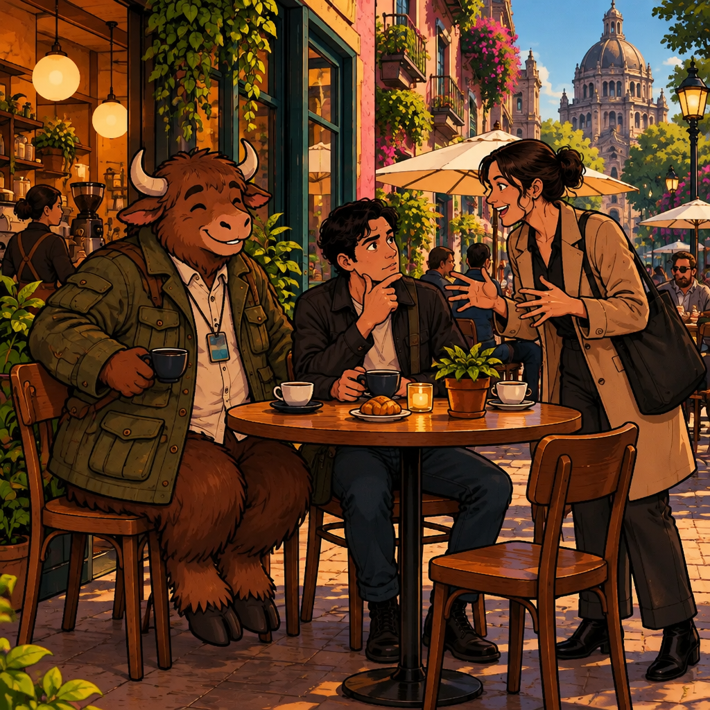At Café Laurel, Amanda shares surprising job news with Justin and Yako, while Justin misses the most important detail.