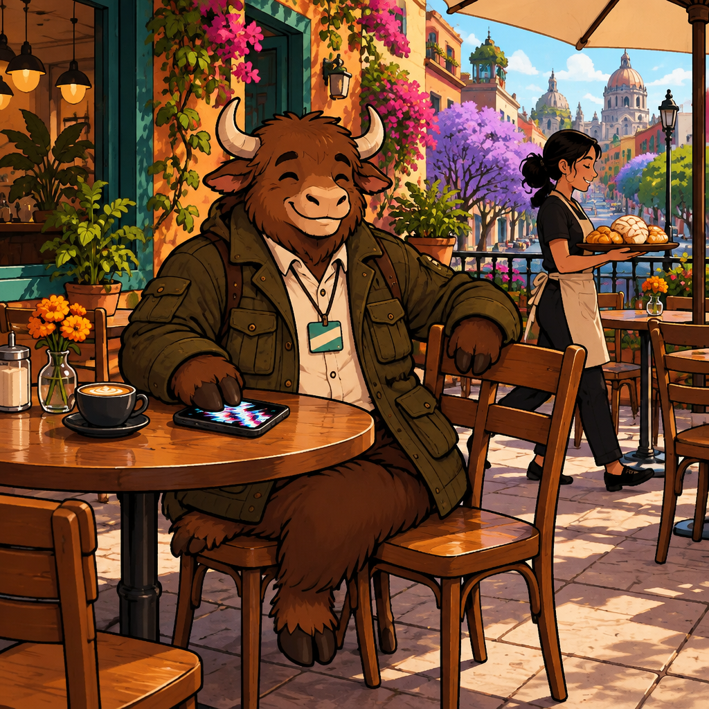 Yako, seated on his two chairs, places one paw on the phone as if offering to demonstrate the problem himself.