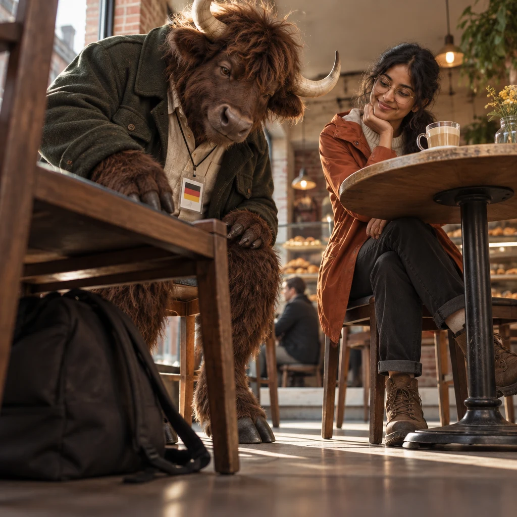 Anton looks beneath his extra chair and finds Priya's backpack there.