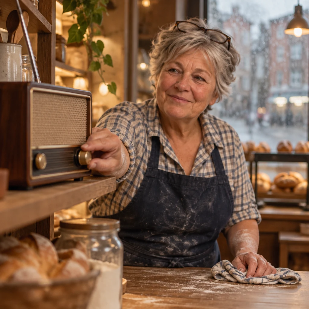 Renate turns up the small radio as it lists the towns in the forecast.