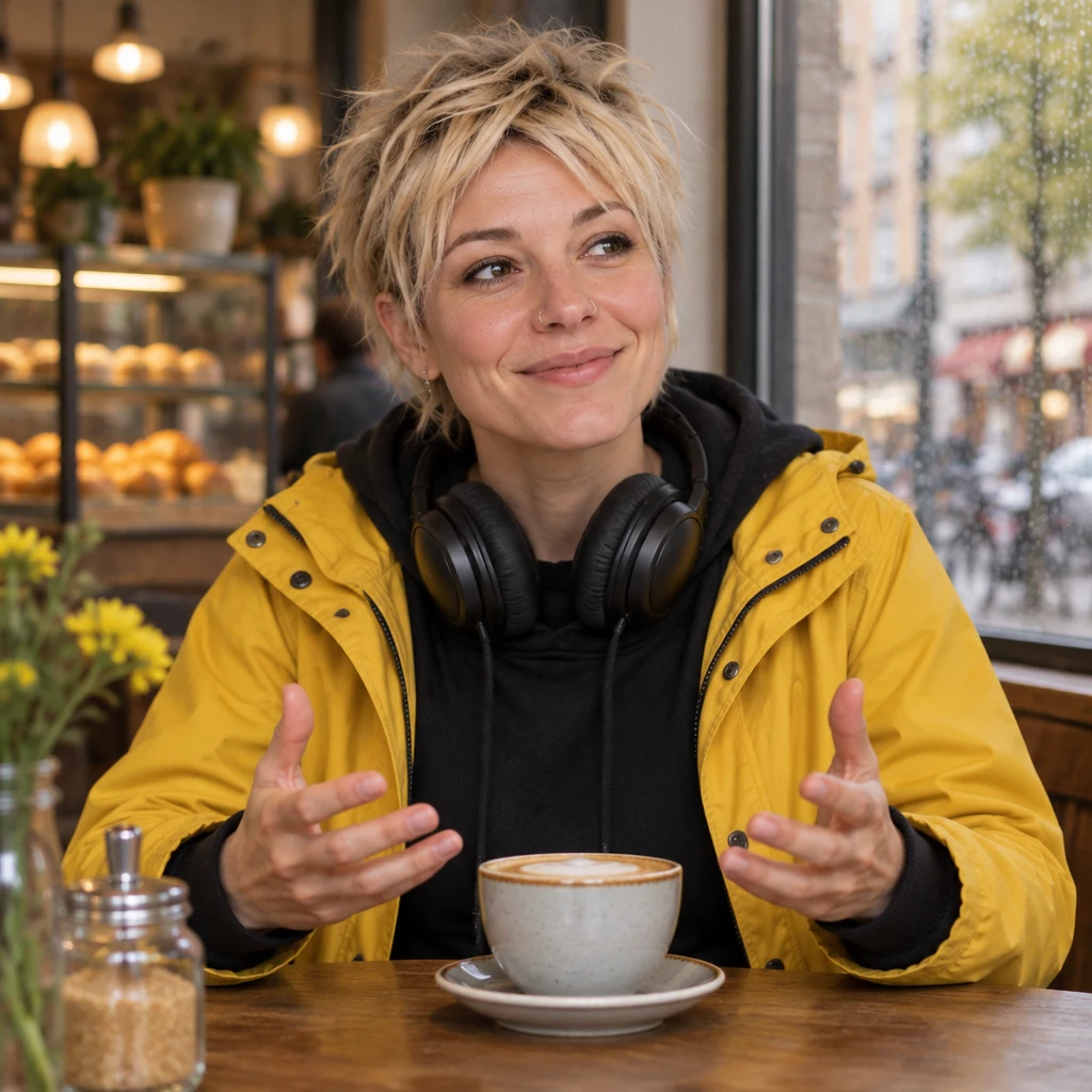 Jule opens both hands beside her coffee as she begins recounting the trip.