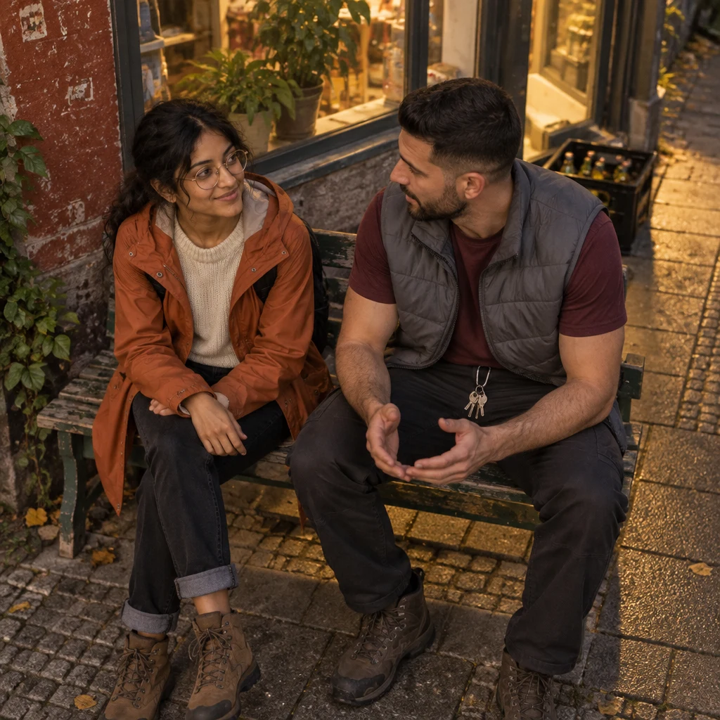 Deniz reassures Priya that he is okay, and she looks relieved.