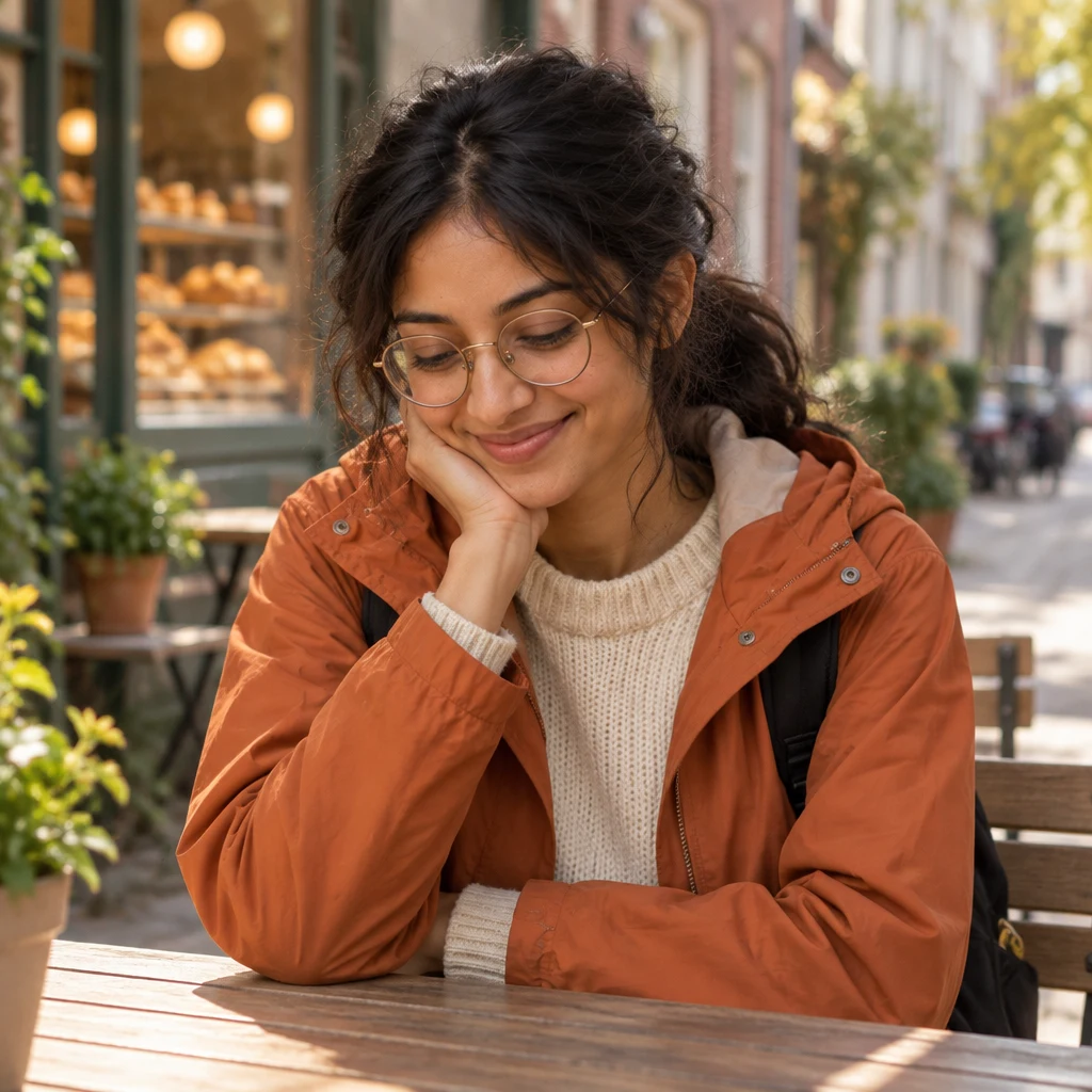 Priya looks down and laughs a little as she admits the moment is not what she had pictured.