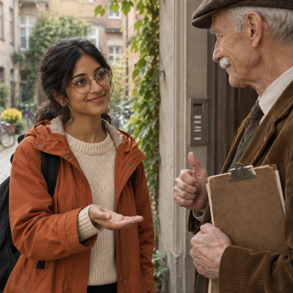 Priya holds out an empty palm as she asks whether she will get a receipt.
