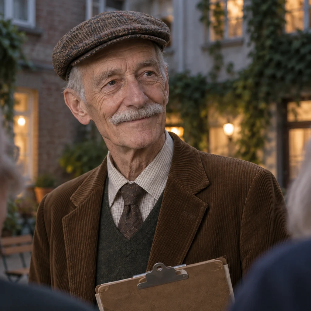 Herr Schulze turns his attention around the ring to hear what the neighbours think.