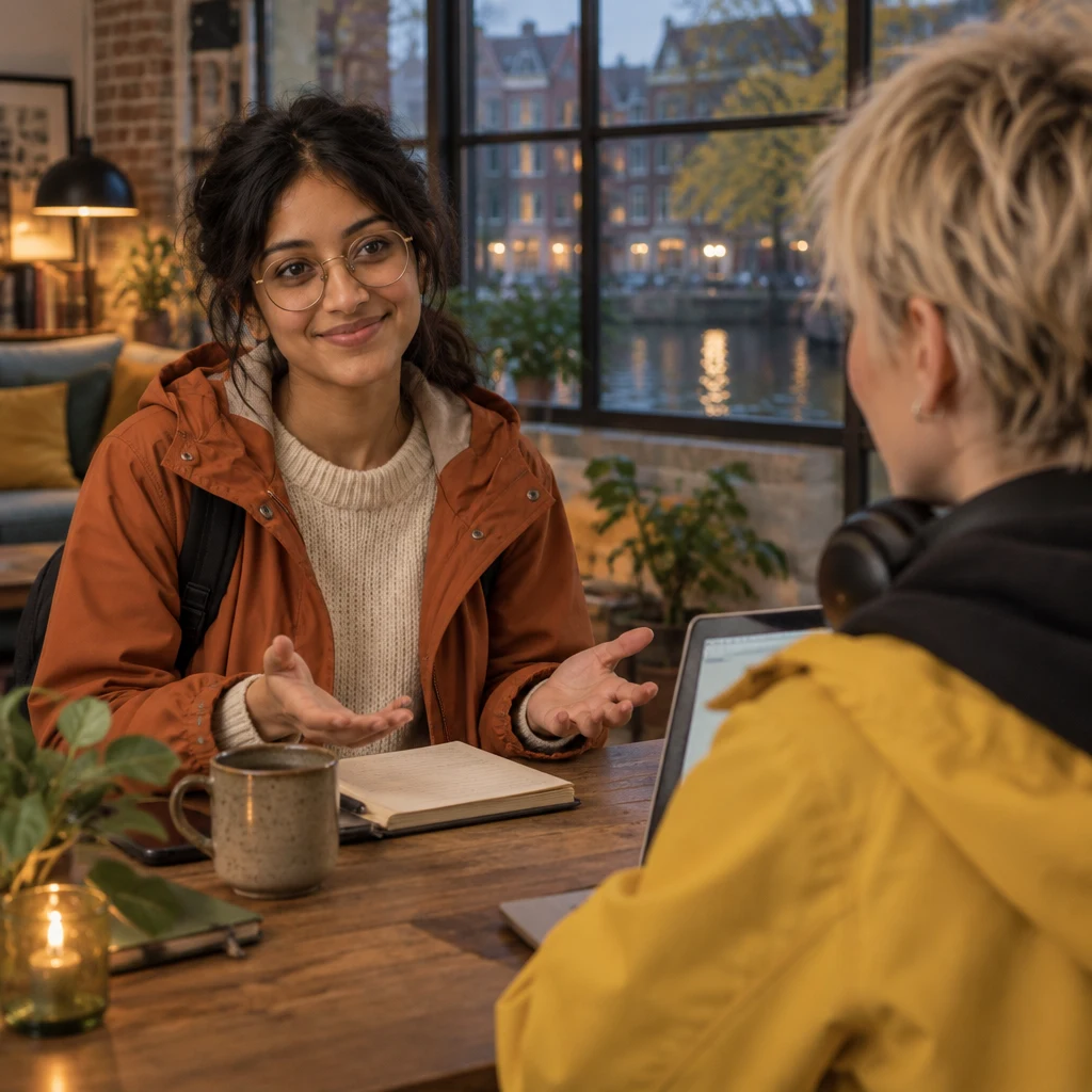 Priya asks Jule whether her project is going well.