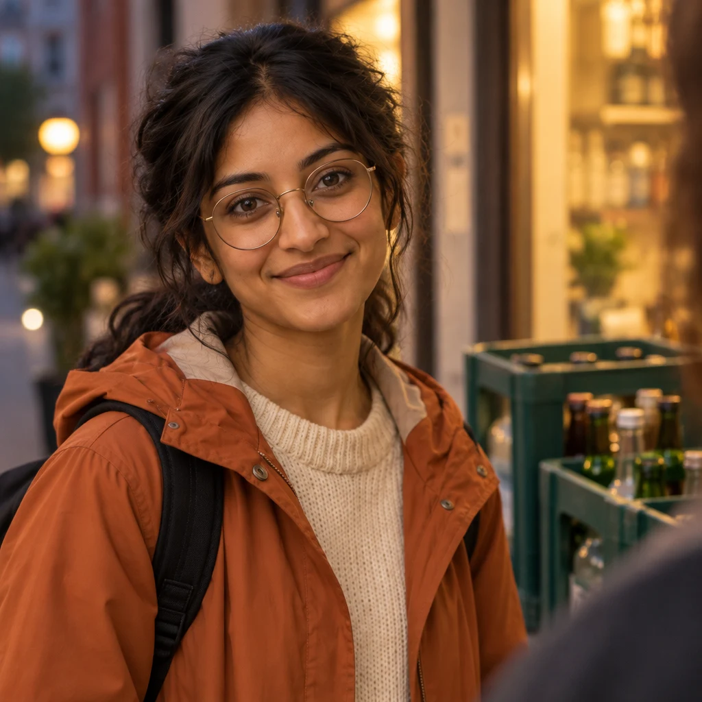 Priya reassures the newcomer by recalling that she was once unsure too.