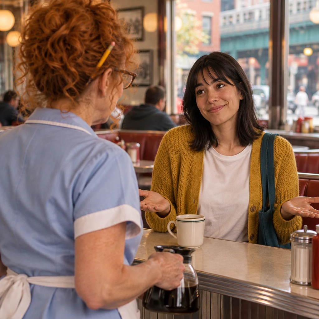 Ana gives Dee a small shrug as she recalls expecting the visit not to be enjoyable.