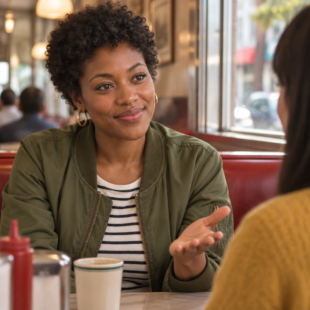 Tasha turns toward Ana with an open palm as she asks how the interest began.