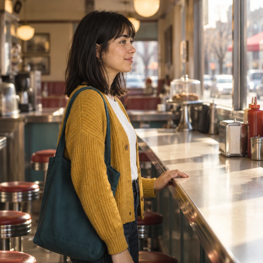 Ana pauses with one hand flat on the counter after restarting and begins to explain that she is very tired.