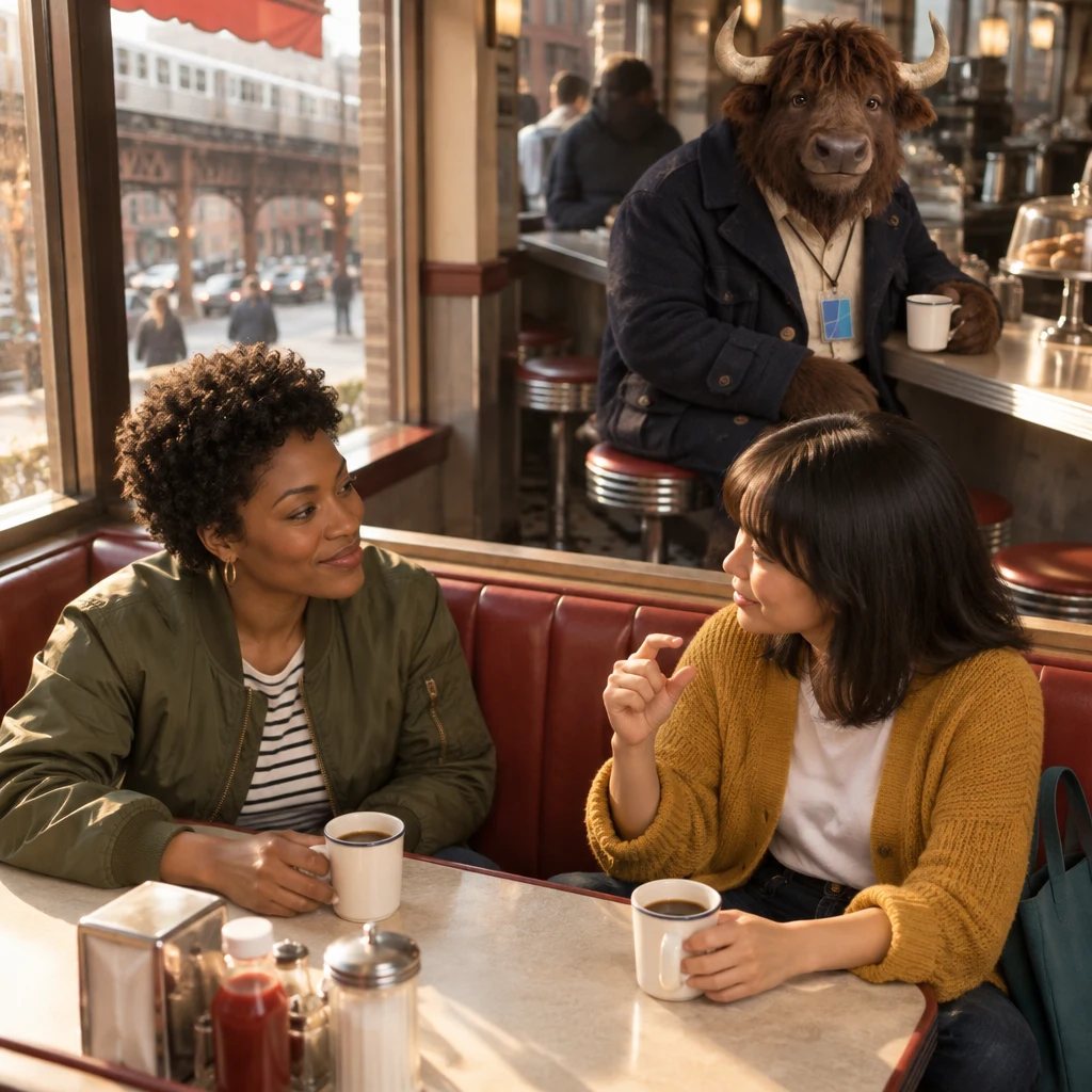Ana asks about shifting the plan a little later that same day while Tasha listens and Murray remains at the counter.