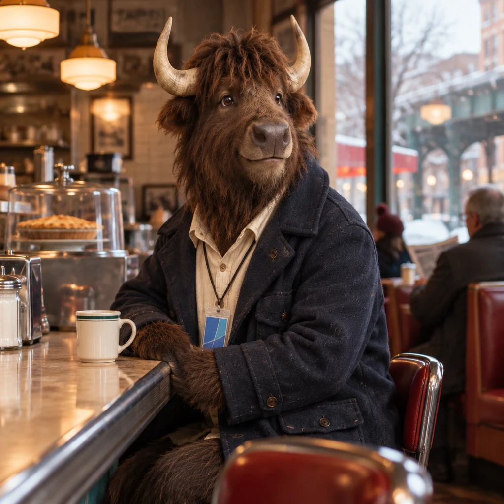 Murray turns from his two stools toward the room, ready to begin a long story.